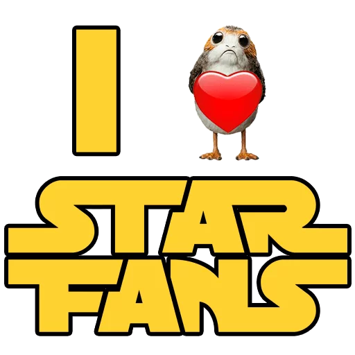 Sticker from the "Star Wars Porgs" sticker pack