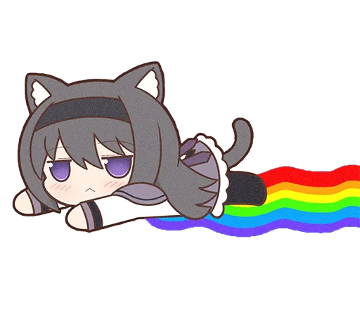 Sticker Homura Akemi Neko |