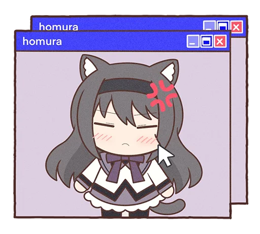 Стикер из набора "Homura Akemi Neko |"