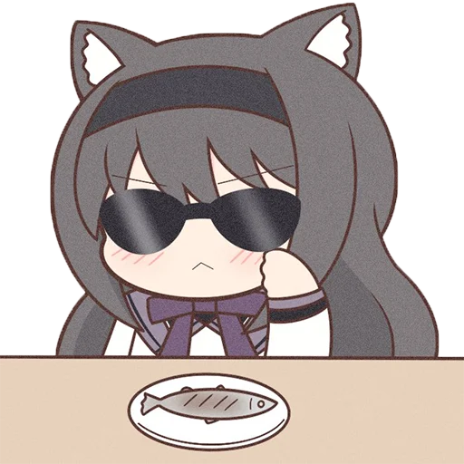 Sticker Homura Akemi Neko |