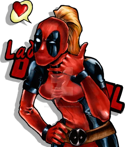 Стикер из набора "deadpoolftlady"