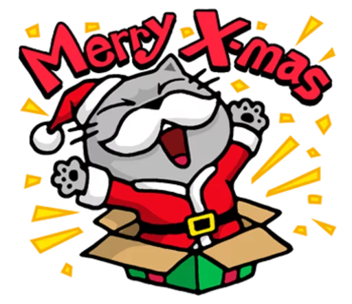 Стикер из набора "Meow ! Merry Christmas & Happy New Year"