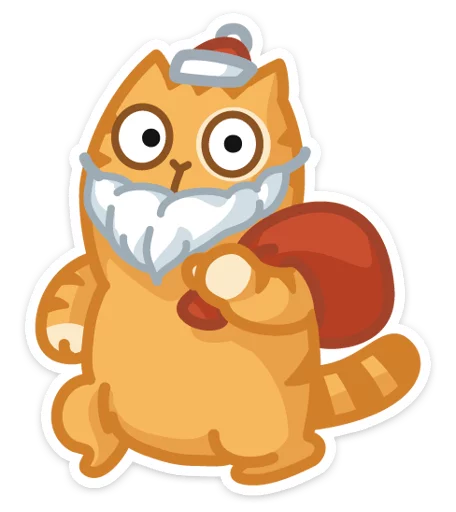 Sticker Новогодний Персик