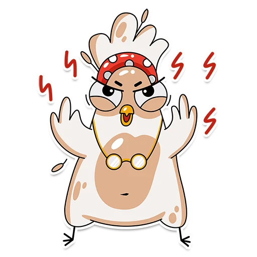 Sticker from the "Chiken Valentina" sticker pack