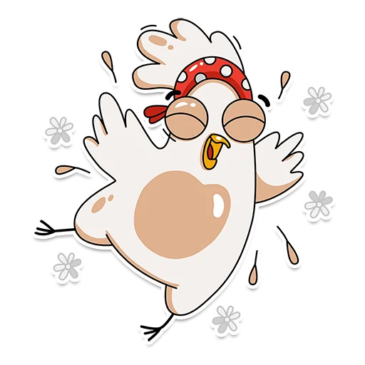 Sticker from the "Chiken Valentina" sticker pack