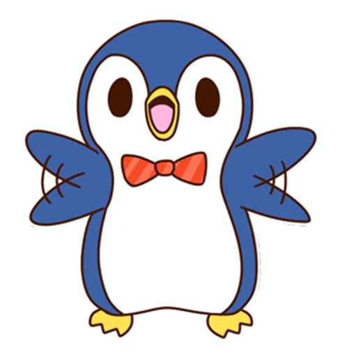 Sticker from the "Fashionable penguin" sticker pack