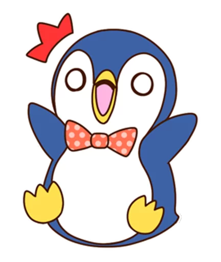 Sticker from the "Fashionable penguin" sticker pack