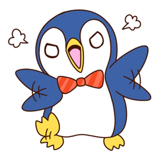 Sticker from the "Fashionable penguin" sticker pack