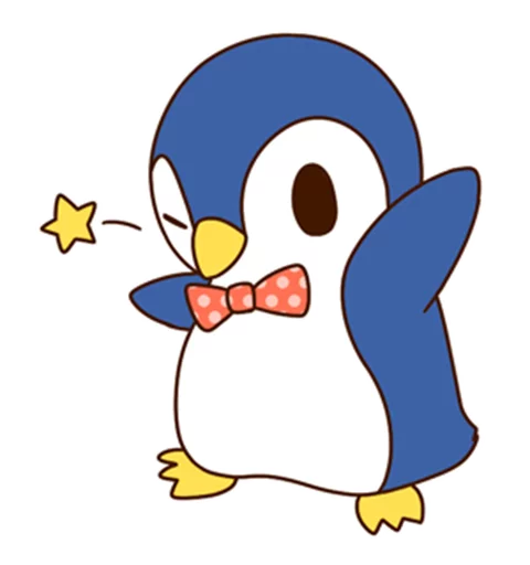 Sticker from the "Fashionable penguin" sticker pack