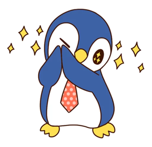 Sticker from the "Fashionable penguin" sticker pack