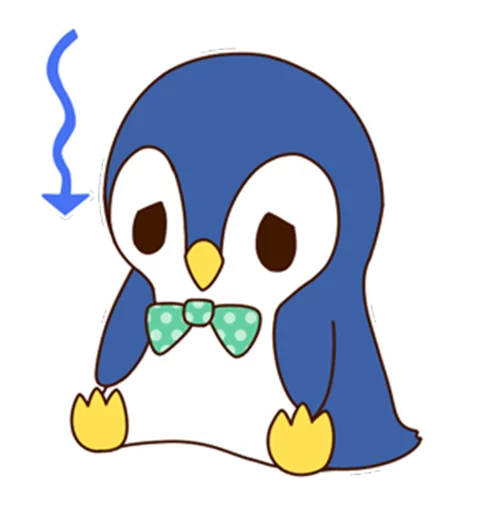 Sticker from the "Fashionable penguin" sticker pack