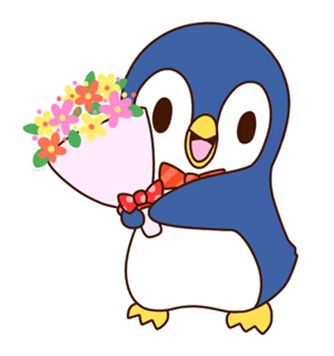 Sticker from the "Fashionable penguin" sticker pack