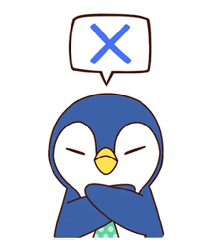 Sticker from the "Fashionable penguin" sticker pack