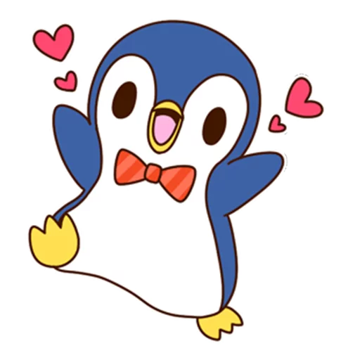 Sticker from the "Fashionable penguin" sticker pack