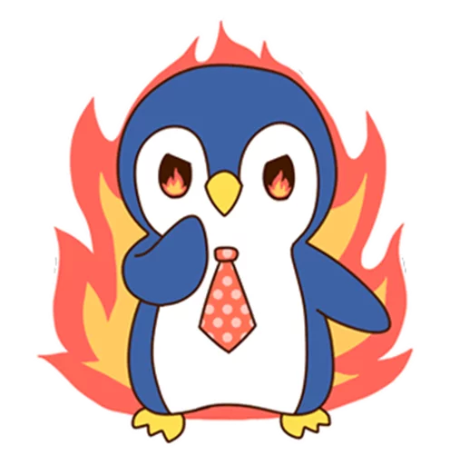 Sticker from the "Fashionable penguin" sticker pack