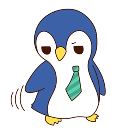 Sticker from the "Fashionable penguin" sticker pack