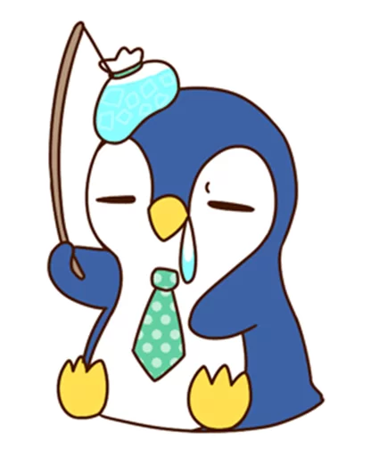 Sticker from the "Fashionable penguin" sticker pack