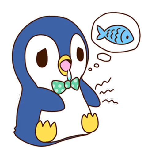 Sticker from the "Fashionable penguin" sticker pack