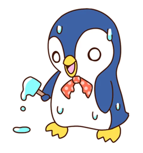 Sticker from the "Fashionable penguin" sticker pack