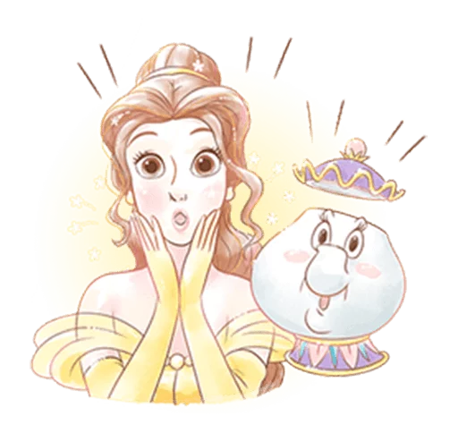 Sticker from the "Beauty and the Beast (Romantic)" sticker pack