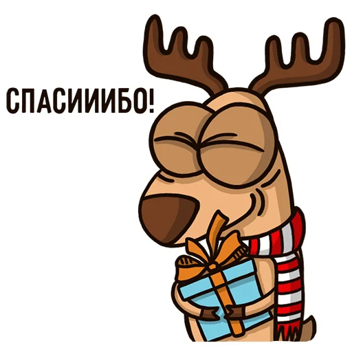 Sticker Новогодний олень