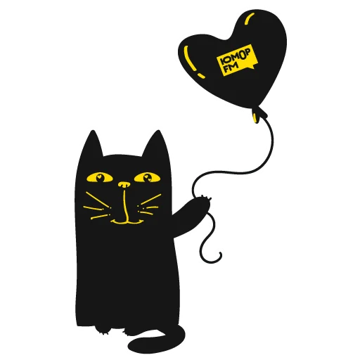 Sticker from the "Кот Юмор FM" sticker pack