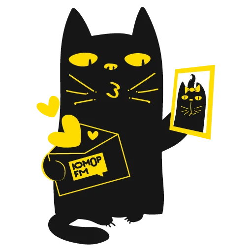 Sticker from the "Кот Юмор FM" sticker pack