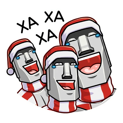 Sticker from the "Новогодний Моаи Сноун" sticker pack