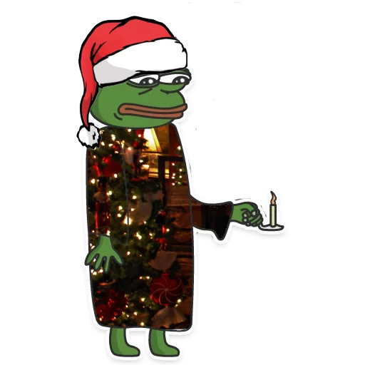 Стикер из набора "Winter Pepe"