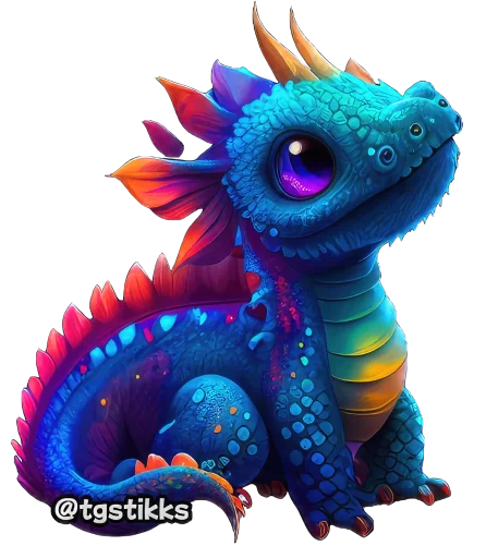 Sticker Baby Dragon 2024