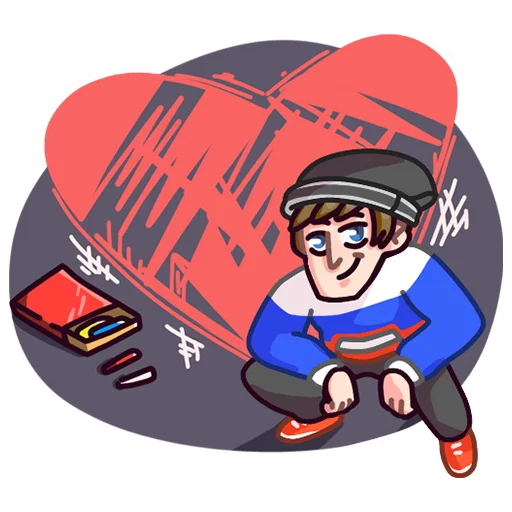 Sticker from the "Славик в толстовке" sticker pack