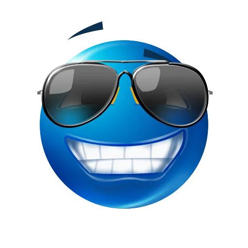 Sticker from the "blue emoji" sticker pack