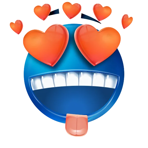 Sticker from the "blue emoji" sticker pack