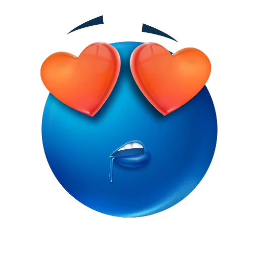 Sticker from the "blue emoji" sticker pack