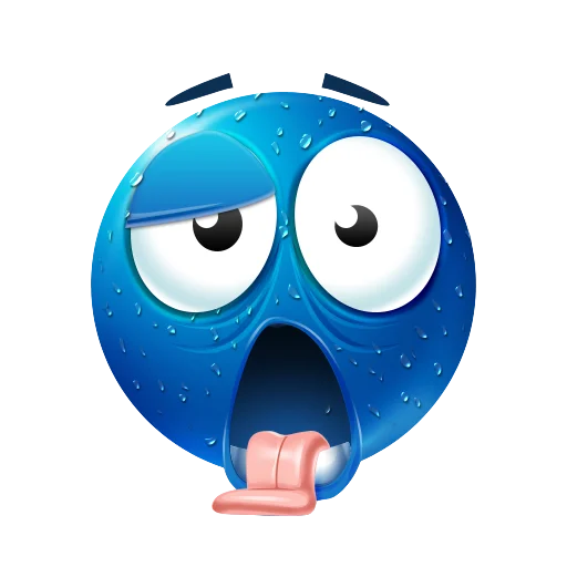 Sticker from the "blue emoji" sticker pack