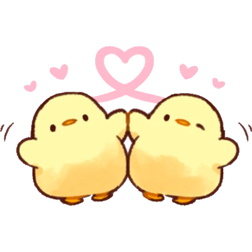 Sticker Soft and Cute Chicks Love