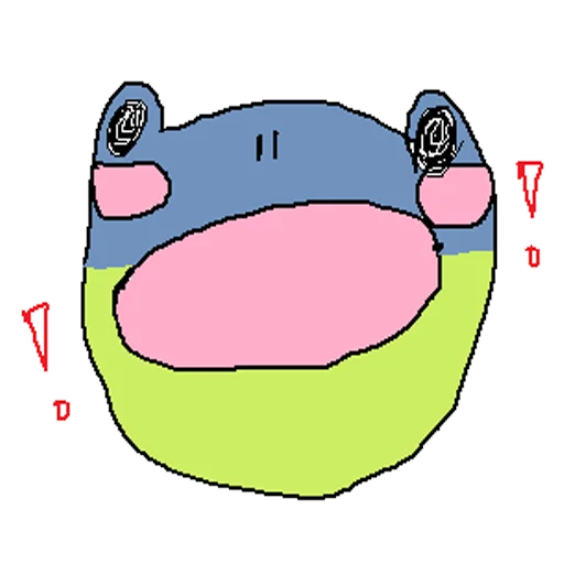 Sticker from the "cursed frog Runta!! (runtadesu)" sticker pack