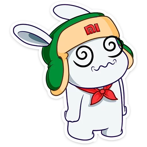 Sticker from the "Кролик Mi Rabbit" sticker pack