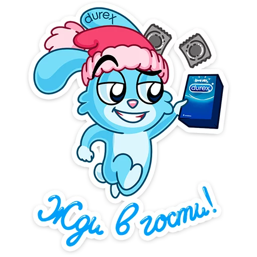 Sticker from the "Кролики Durex" sticker pack