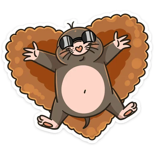 Sticker from the "Крот Рой" sticker pack