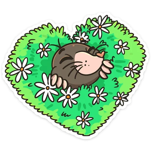 Sticker from the "Крот Рой" sticker pack