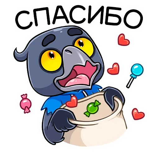 Sticker from the "Ворон Кру" sticker pack