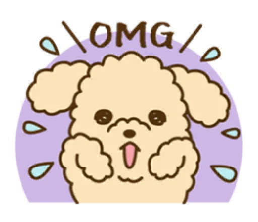 Sticker from the "happy poodle" sticker pack