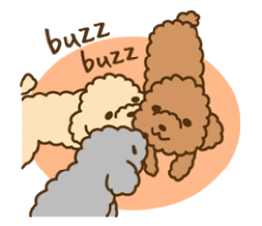 Sticker from the "happy poodle" sticker pack