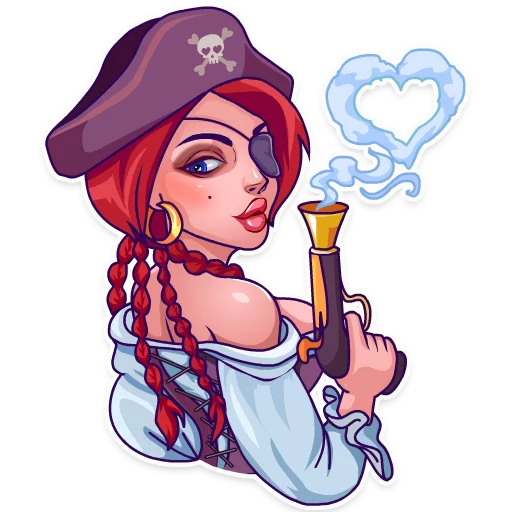 Sticker from the "Rica the Pirate" sticker pack