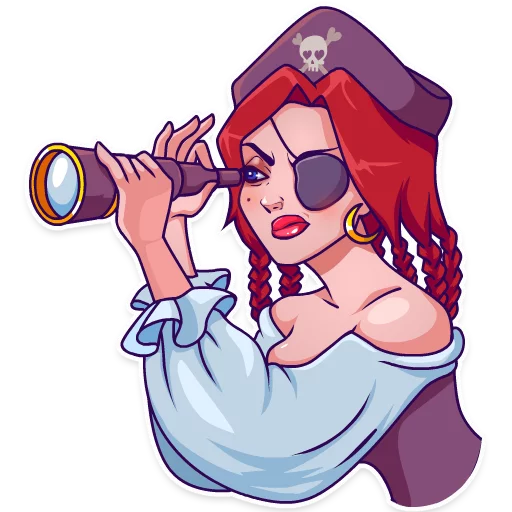 Sticker from the "Rica the Pirate" sticker pack