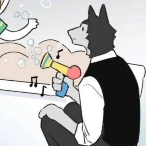 Sticker from the "Wolf Butler And His Cat Master" sticker pack