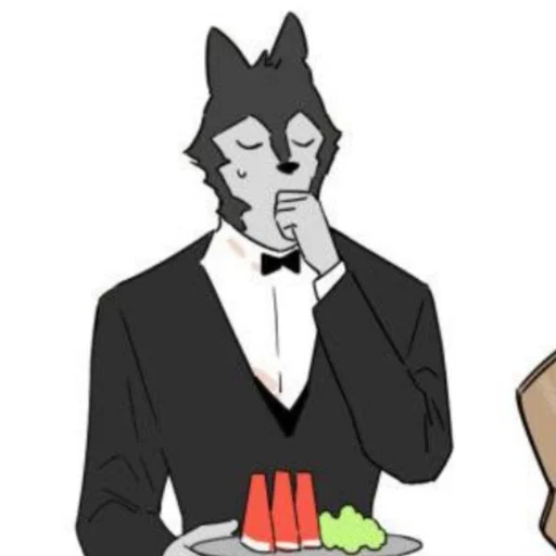 Sticker from the "Wolf Butler And His Cat Master" sticker pack