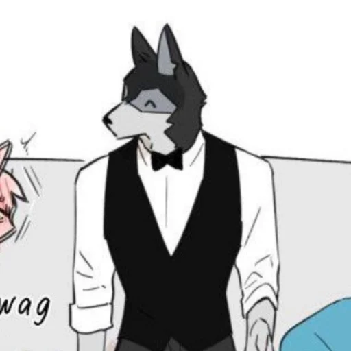 Sticker from the "Wolf Butler And His Cat Master" sticker pack