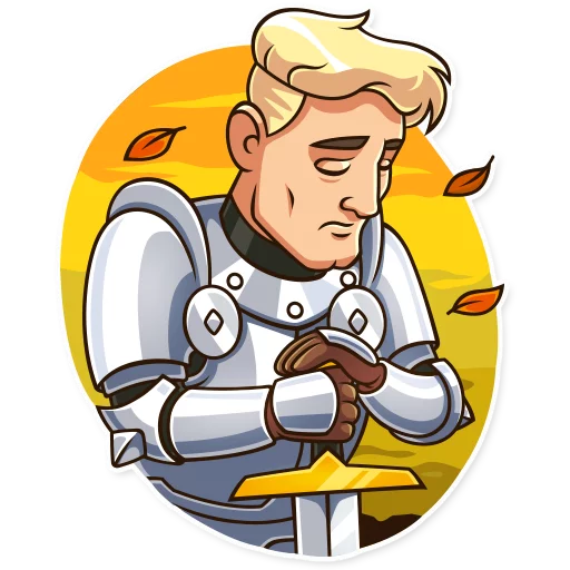 Sticker from the "Romantic Knight" sticker pack